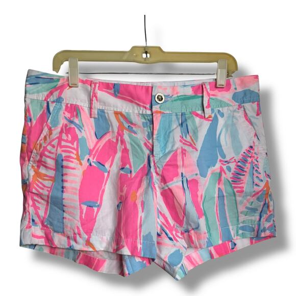 Lilly Pulitzer Callahan Shorts Out to Sea Pink Blue Peach Size 10 NEW - Picture 1 of 6